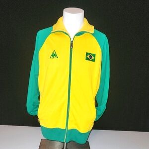 Le Coq Sportif - Brazil CBF Soccer Futbol Full Zip Warm-Up Track Jacket - Size L